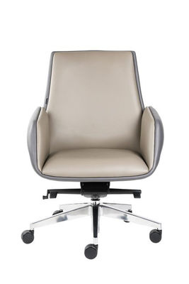 Conference 22KGS 45Kg/M3 PU Leather Revolving Chair Middle Back